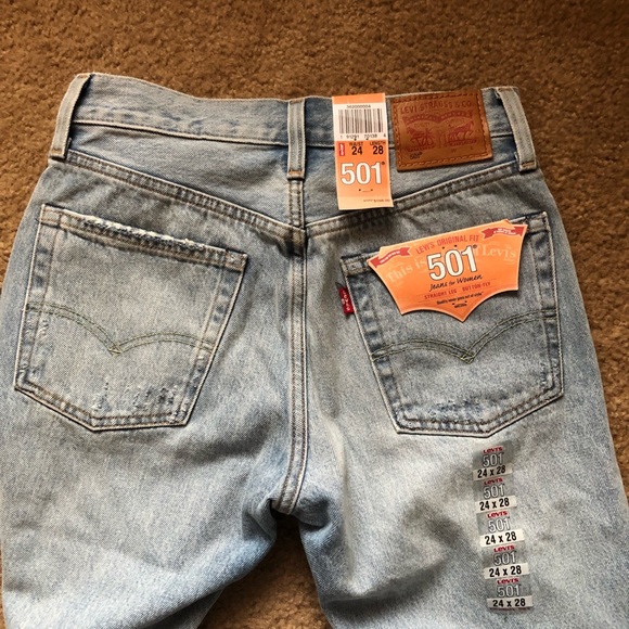 New [ Levi’s ] 501 straight crop selvedge jeans - Picture 6 of 8